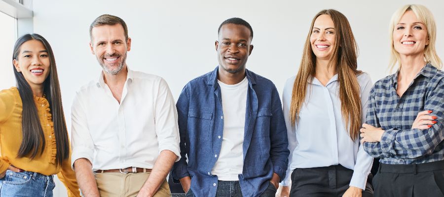 A group photo of five people. 